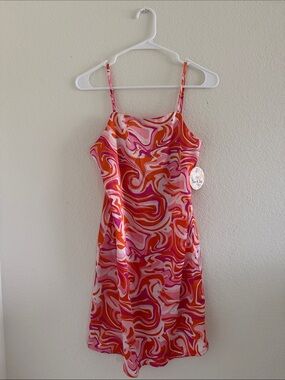 Vibrant Swirl  Mini Slip Dress